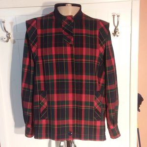 Avoca Collection Plaid Blazer Made in Ireland Red Plaid Woman size Medium